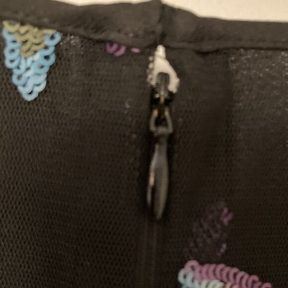 NWOT WHITE HOUSE BLACK MARKET BLACK HALTER DRESS with COLORFUL SEQUIN ACCENTS - Picture 10 of 14